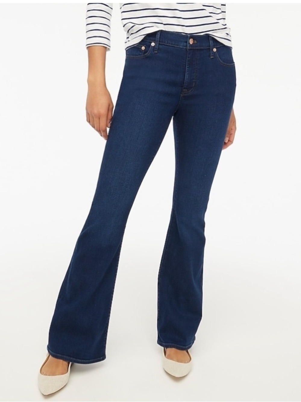 J. Crew Full Length Flare High Rise Jeans Signature Stretch BT060 Size 31 32 33